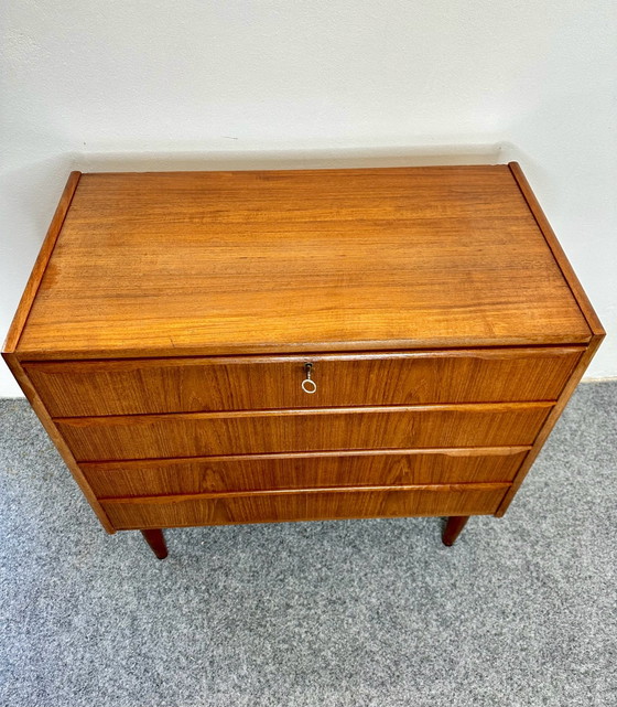Danish Design Teak Chest of Drawers Johannes Larsen Denmark 1960s, Wood, Brown (photo 11 of 13)