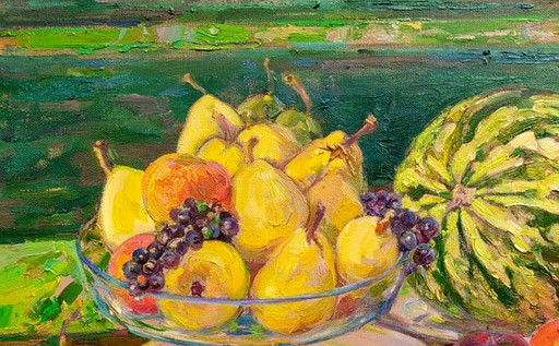 Origineel olieverfschilderij: Fruitstilleven, Rijkdommen van Augustus – schilderijen tekeningen, Canvas (photo 2 of 5)
