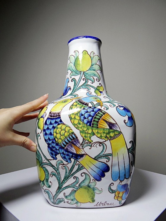Image 1 of Large vintage Italian demijohn vase from the 1960s-80s in the style of Innocenti