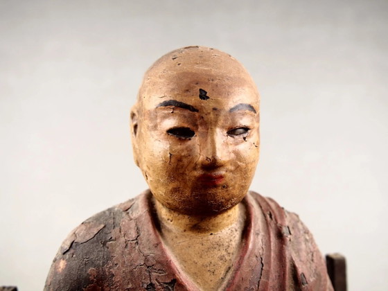 Antique Kobo Daishi Statue in Zushi Shrine – Japan Edo Period Buddha – Sculpture, Wood (photo 28 of 40)