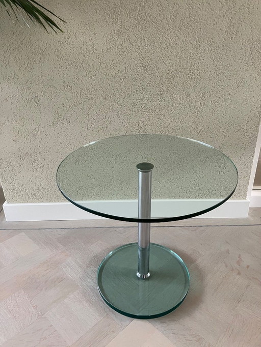 Metaform side table KL-2 [Toughened glass / Chrome]