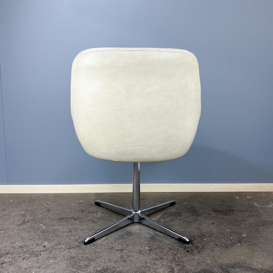 Image 1 of Swivel cocktail chair, chrome and imitation leather, 70s, vintage