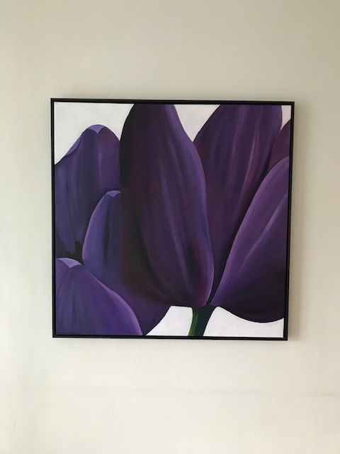 Nelly van Nieuwenhuijzen Malerei mit lila Tulpen