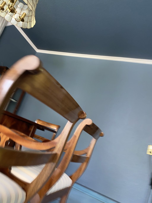 Klapptisch Salontisch Biedermeier Style mit 6 Stühle