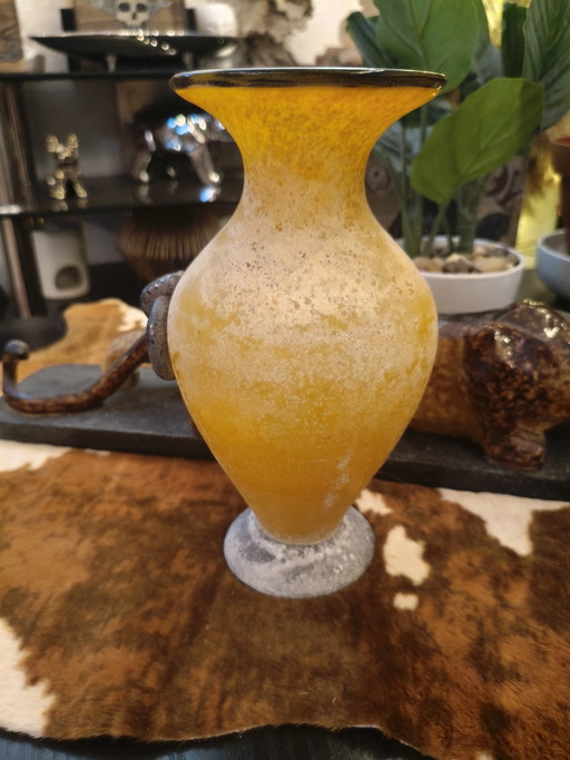 Vintage Blown Glass Vase – vazen, Metal (photo 2 of 5)