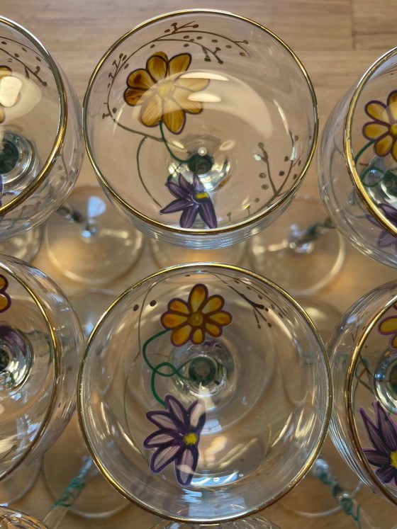 Set di 12 bicchieri da liquore Paul Nagel serie Tiffany dipinti a mano vintage – Bicchieri e caraffe, Glass (photo 10 of 16)