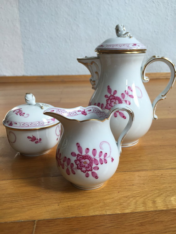 Image 1 of Mokkaservice Indisch Purpur von Meissen ( 1850-1924)