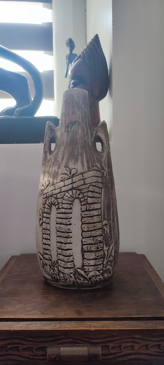 Image 1 of Vase signed Eva-Sud Mod. Dep vintage Italian ceramics