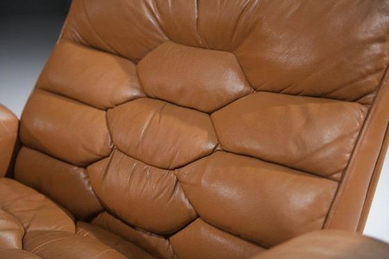 Image 1 of Schitterende DS-P lederen draaistoelen van Robert Haussmann - De Sede Swiss