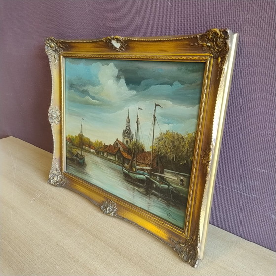 Image 1 of Oil painting in a beautiful frame (with damage)