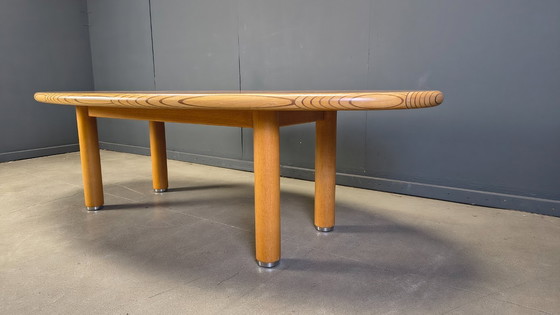 Image 1 of XXL dining table in burl and elm wood, 1980s