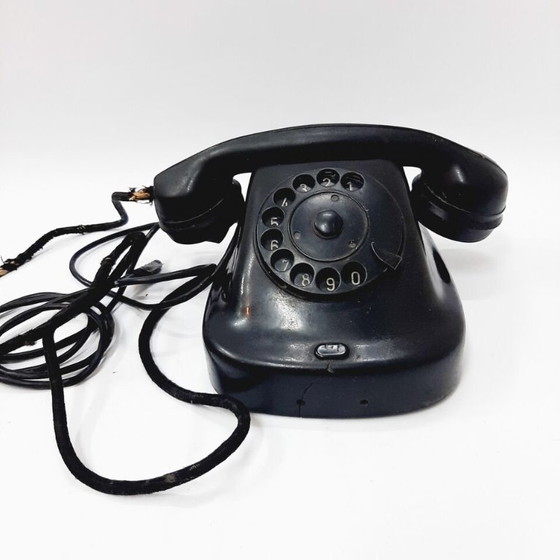 Image 1 of Telefono a disco vintage in bachelite anni '60, nero