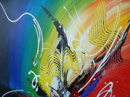 "Vesuvius V" – Abstract painting signed 2Luss'Art