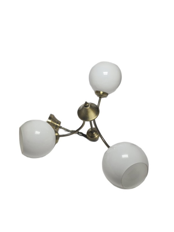 Lampadario in stile Art Déco, Polonia, anni '70 – Glass, Metal (photo 8 of 8)