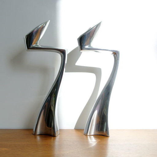 2x Matthew Hilton Design SWAN candlesticks