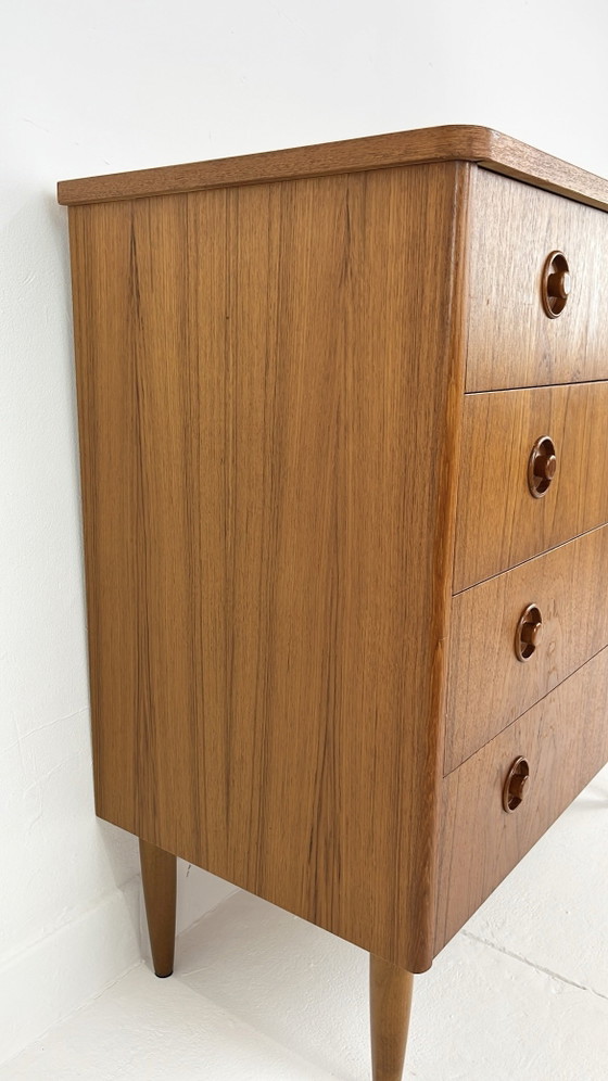 Cassettiera Svedese Vintage in Impiallacciatura di Teak – Cassettiere, Legno, Scandinavian (photo 9 of 12)