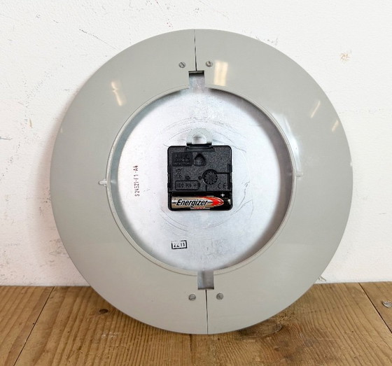 Image 1 of Grey Industrial Factory Wall Clock from Siemens, 1970s