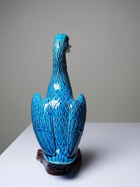 Antike chinesische Ente oder Gans aus türkisfarbenem Porzellan, 1920-1940 – Ancien, Dekorative Objekte (photo 4 of 13)