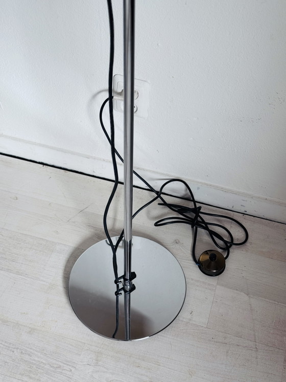 Vintage Minimalist Floor Light Staff Leuchten 1960 – Chrome, Textile (photo 7 of 12)