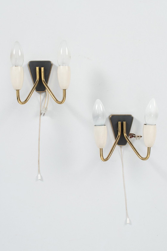 Image 1 of Pair of 50's wall lamps
