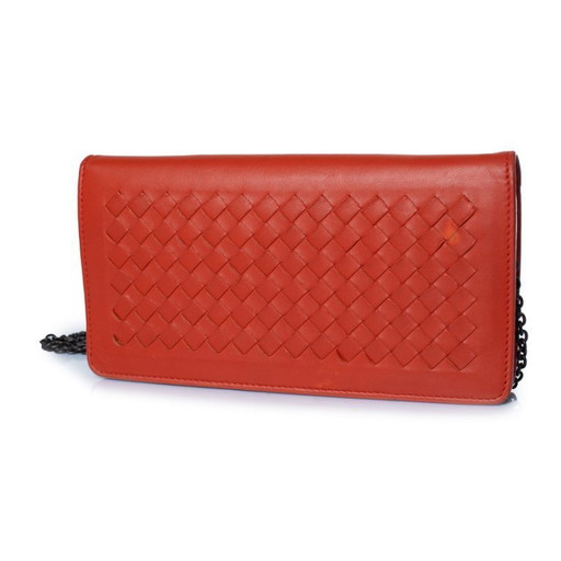 Bottega Veneta, Geldbörse mit Kette aus rotem Leder – crossbody tassen, Calfskin