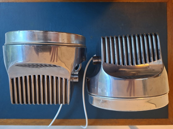 Duo Large Industrial Spots, Vintage Seventies – concord, Table lamps, Chrome, Metal (photo 11 of 14)