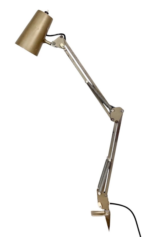 Vintage Brown Adjustable Architect Table Lamp, 1960s – tafellampen, Iron, Metal