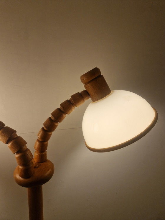 Image 1 of Vintage Pine Wooden Mushroom Floorlamp