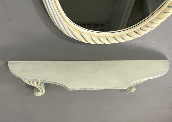 Image 1 of Vintage Italian epoxy designer mirror with console