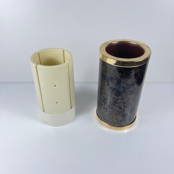 Image 1 of Vintage bottle cooler – marbled effect & gold finish, 1970