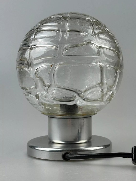 Image 1 of 60's 70's Lampe de chevet Chrome Doria Verre Space Age Design