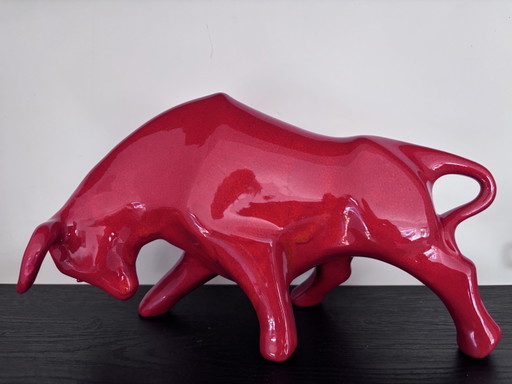 Keramieke Stier Spanje (33 cm) topatelier Artesania Emilio Ferrer Gomez (Valencia). – decoratieve objecten, Ceramic