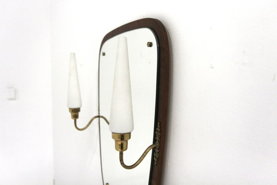 Skandinavischer Spiegel aus Mahagoni, Schweden, 1950, Glas, Scandinavian (Foto 3 von 4)