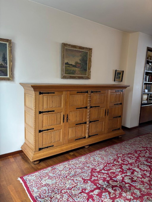 Solid Oak Buffet Cabinet