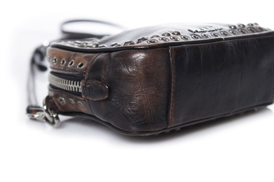 Image 1 of Borsa a tracolla vintage Prada Vitello con decorazioni a tema fotografico.