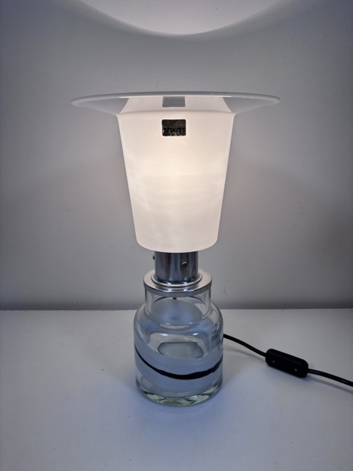 Exclusive Lamp Uno & Östen Kristiansson for Luxus (Sweden) – tafellampen, Glass, Chrome