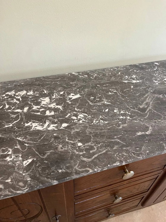Art Deco low furniture – Sideboard, Marble, Wood (photo 9 of 21)