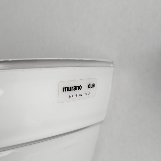 Image 1 of Paire d'appliques murales en cristal blanc de Murano Due, Italie, années 1980