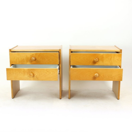 Image 1 of Ensemble de 2 tables de chevet carrées de Np Zavody, Tchécoslovaquie, années 1980