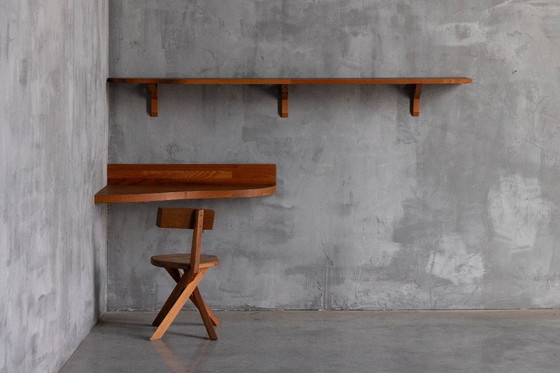 Image 1 of Custom Wall Console and Shelf by Pierre Chapo, France, 1970s