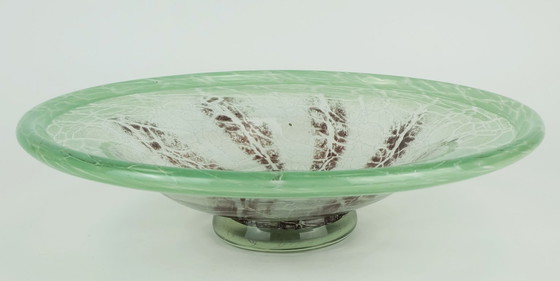 Image 1 of grote WMF art deco ikora glazen KOM karl wiedmann jaren 30 groen en donkerrood