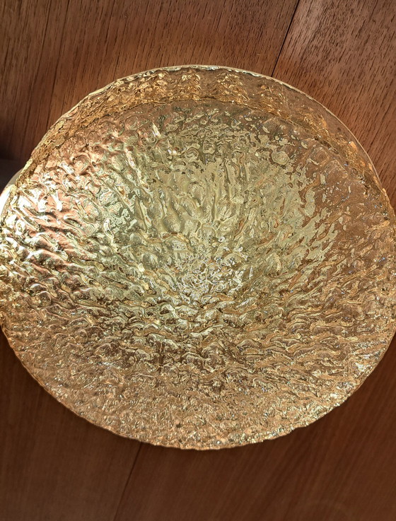 Image 1 of Plafonnier Peill & Putzler – Verre cristal, aspect doré, style rétro années 70