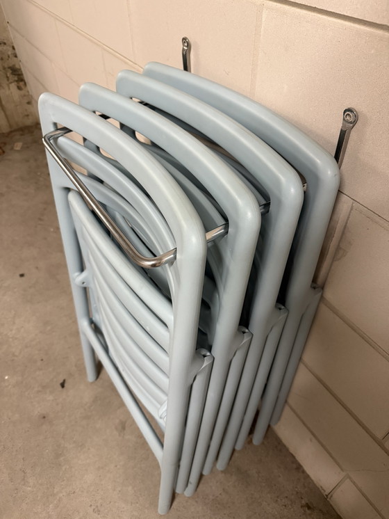 Image 1 of 4x Magis Folding Air-Chair - Jasper Morrison + crochet mural chrome