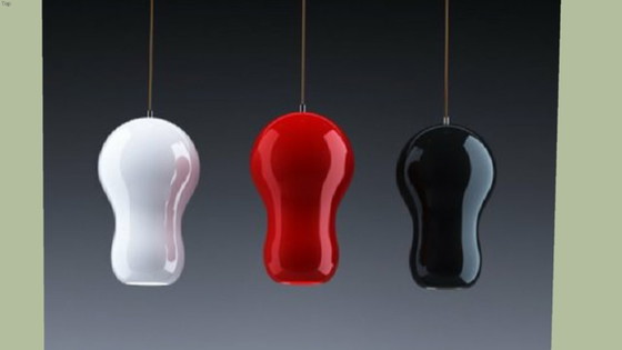 Image 1 of Lampada a sospensione di design Dark Choepy Faretto bianco lucido