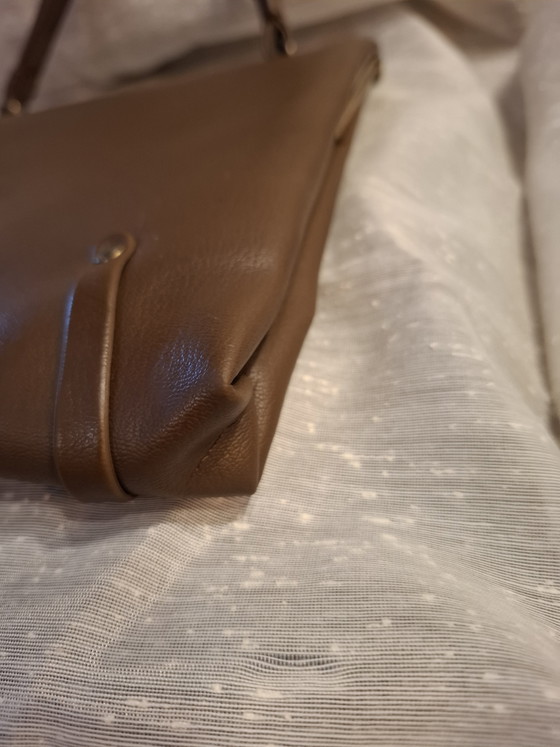Sac à main vintage Goldpfeil années 50-60 en cuir marron, comme neuf, modèle Kelly. – Sacs a main, Leather (photo 7 of 11)