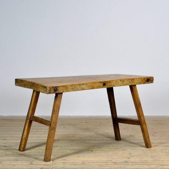 Oak Butcher’s Table, Circa 1920 – Iron, Wood, Vintage (photo 3 of 12)