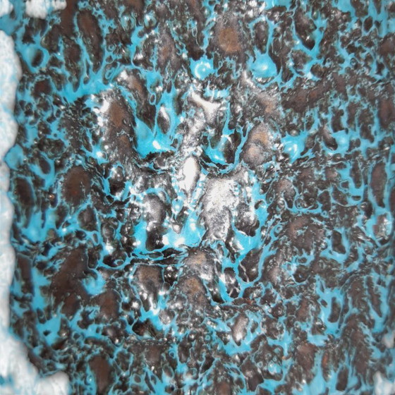 Image 1 of Vaso Scheurich, Germania occidentale 517-30 Lava grassa turchese su smalto bronzo