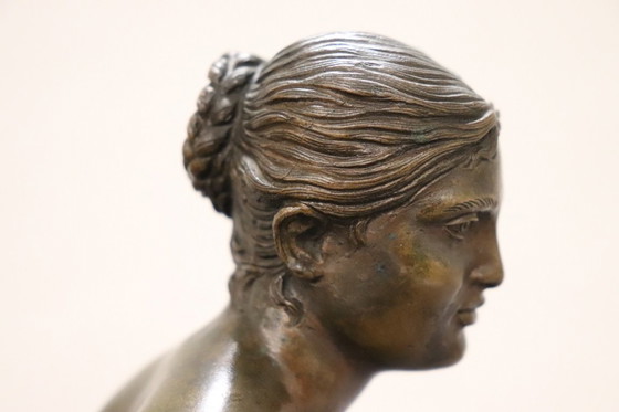 Image 1 of Small Bust of a Young Woman in Bronze, Italy, Signed Gemito