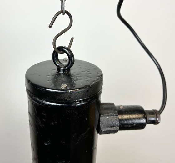 Image 1 of Industrial Black Enamel Factory Hanging Lamp, 1950s