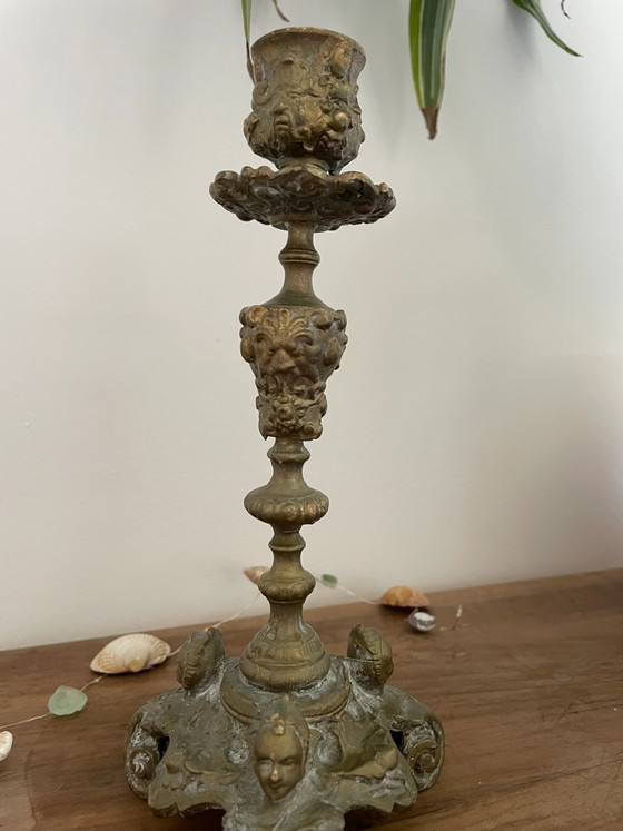 Vintage bronze candle holder (photo 2 of 3)